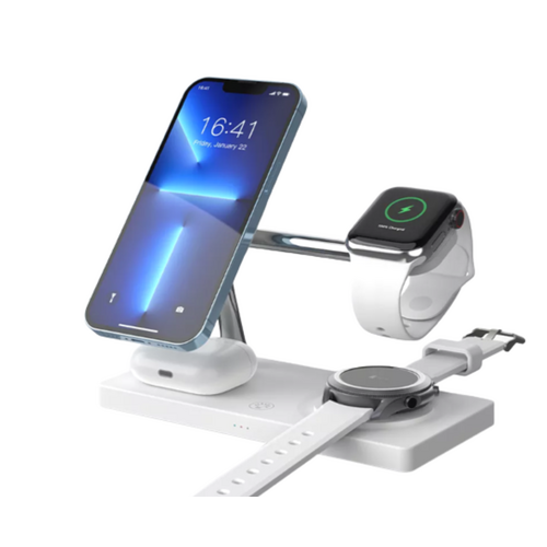 OROTEC Wireless Charger 7 in 1, Magnetic Fast Wireless Charging Station for Apple and Samsung Devices with LED Light