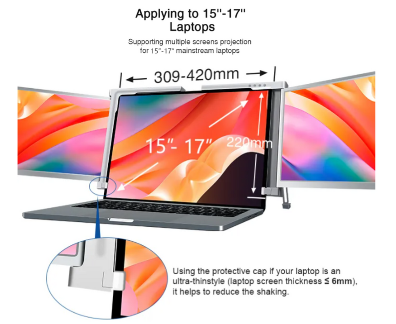  KYY Triple Laptop Screen Extender, 14 1080P FHD IPS