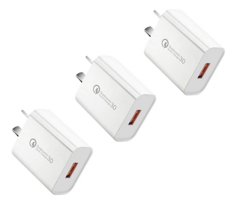 3-Pack Orotec Qualcomm 3.0 Quick Charge 18W Wall Charger White