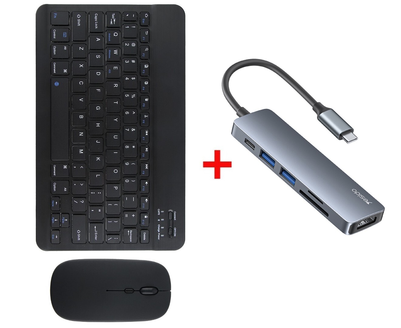 andrageren Hub mandskab Bluetooth Slim Wireless Keyboard & Mouse Combo + 6-in-1 USB-C Multiport Hub  Black | Orotec Australia