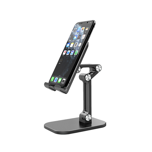 Orotec Universal Folding Desktop Phone Holder for Smart Phones and Tablets, Black
