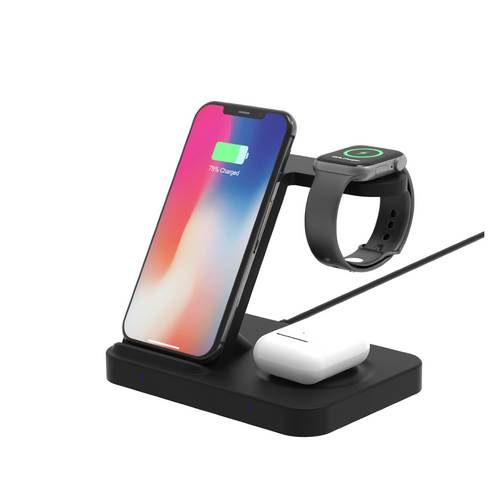 Orotec 15W Multi Made for Apple Triple Wireless Charging Station 3-in-1 Wireless + 1 extra USB port (4-in-1)
