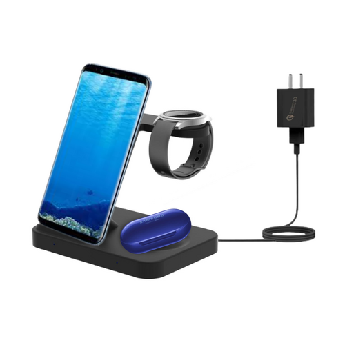 Orotec 15W Multi Samsung Wireless Charging Station with 18W QUALCOMM Wall Adapter