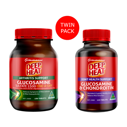 Deep Heat Glucosamine 1500 One-a-Day and Glucosamine & Chondroitin Tablets (COMBO PACK)