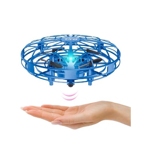 Orotec BOOMA Mini UFO Interactive Drone Infrared Sensor Flying Gadget Toy, Blue