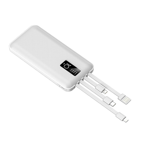 Octopus Powerbank with in-built data and charging cables (10,000 mAh) WHITE