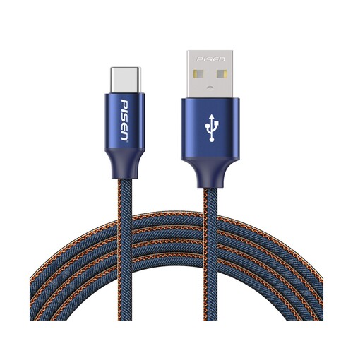2.4A Denim Braided USB Type-C Data Charging Cable 1.2M