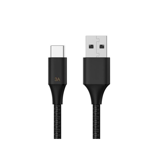 Nylon Braided 3A USB Type-C Fast Charging Data Cable 1M
