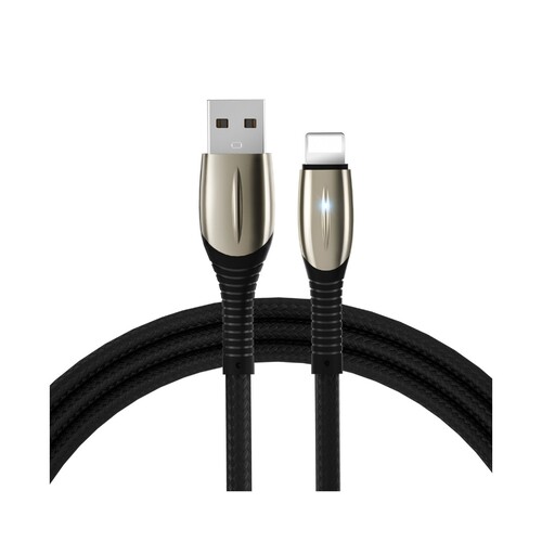 USP 2.4A Braided Lightning to USB Fast Charging Cable 1M for iPhone & iPad, Black