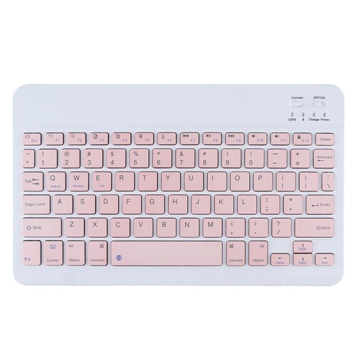 Portable Bluetooth Slim Wireless Keyboard Standalone for Tablets, Smartphones, PCs, Pink