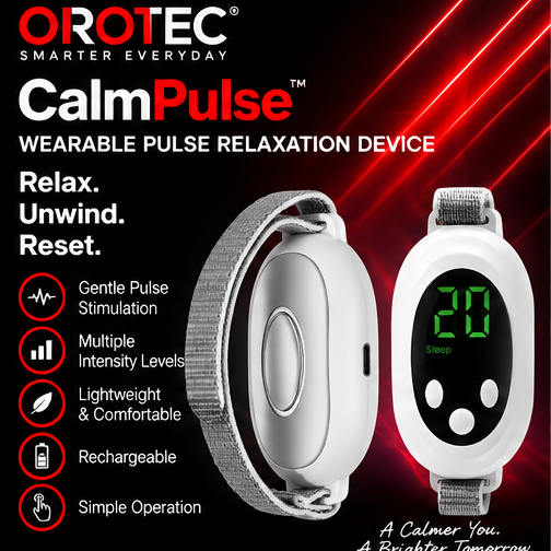 OROTEC CalmPulse™ Handheld Microcurrent Relaxation & Sleep Aid Device
