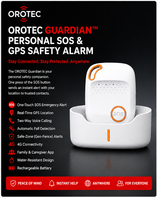 OROTEC Guardian™ 4G Personal SOS & GPS Safety Alarm with Fall Detection
