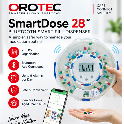 OROTEC SmartDose 28™ Bluetooth Smart Automatic Pill Dispenser – 28-Day Medication Organiser
