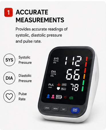 OROTEC Automatic Upper Arm Digital Blood Pressure Monitor – Dual User Memory