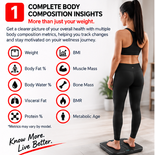 OROTEC BodyMetrics™ Smart Body Composition Scale with Bluetooth App