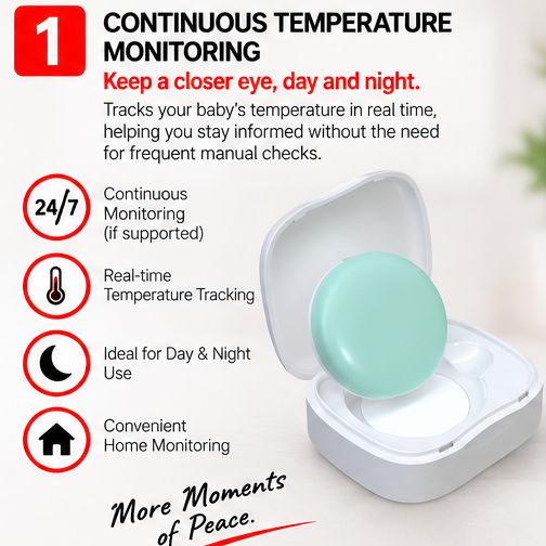 OROTEC BabyTemp Connect™ Smart Wearable Baby Temperature Monitor