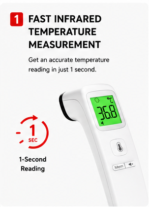 OROTEC TempCheck™ Non-Contact Digital Infrared Forehead Thermometer