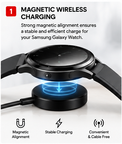 OROTEC GalaxyCharge™ Wireless Magnetic Charger for Samsung Galaxy Watch – Black