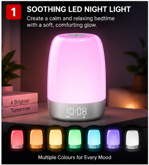 OROTEC DreamGlow™ Sleep Trainer, LED Night Light & Digital Alarm Clock