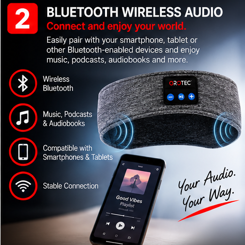 OROTEC DreamBand™ Bluetooth Sleep Headphones & Sports Headband