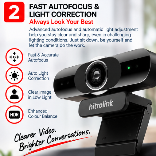 OROTEC HITROLINK StreamCam 4K™ Ultra HD Autofocus USB Webcam