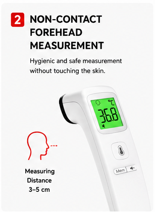 OROTEC TempCheck™ Non-Contact Digital Infrared Forehead Thermometer