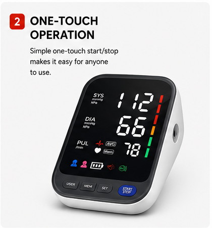 OROTEC Automatic Upper Arm Digital Blood Pressure Monitor – Dual User Memory