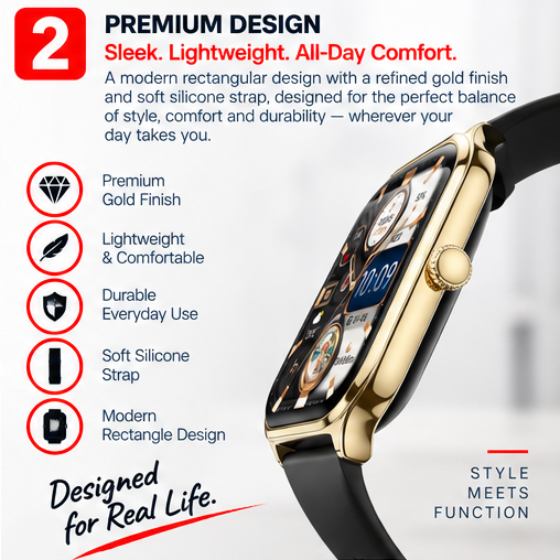 OROTEC DBW Vantage Fit™ AMOLED Smartwatch – Black