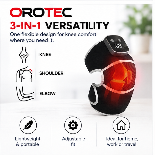 OROTEC Knee Relief 3™ Heated Vibration Knee Massager – Rechargeable Wearable Heat & Massage Wrap