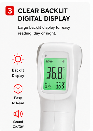 OROTEC TempCheck™ Pro Non-Contact Digital Infrared Forehead Thermometer