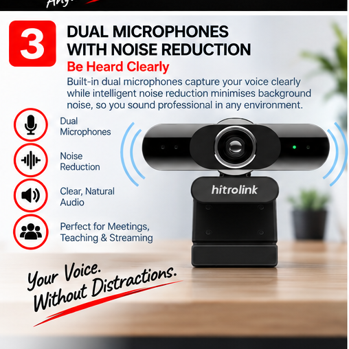 OROTEC HITROLINK StreamCam 4K™ Ultra HD Autofocus USB Webcam