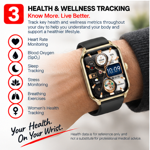 OROTEC DBW Vantage Fit™ AMOLED Smartwatch – Black