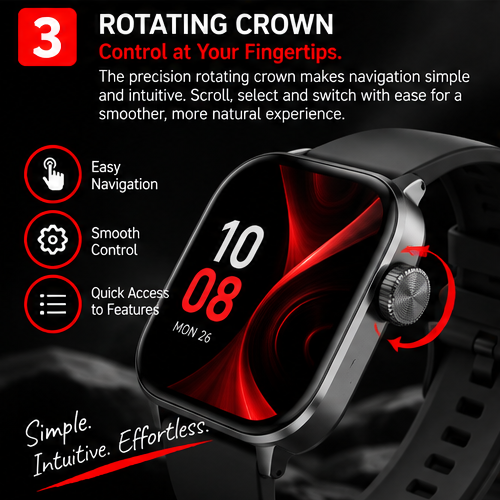 OROTEC Vantage AMOLED™ 1.85" Ultra-Slim Smartwatch with 100+ Sports Modes