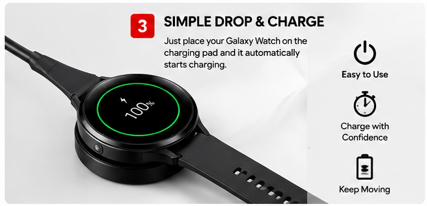 OROTEC GalaxyCharge™ Wireless Magnetic Charger for Samsung Galaxy Watch – Black