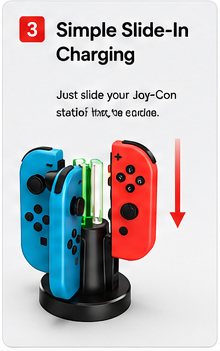 OROTEC Joy-Con 4-in-1 Charging & Docking Station for Nintendo Switch