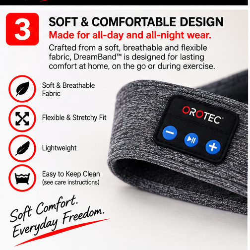 OROTEC DreamBand™ Bluetooth Sleep Headphones & Sports Headband