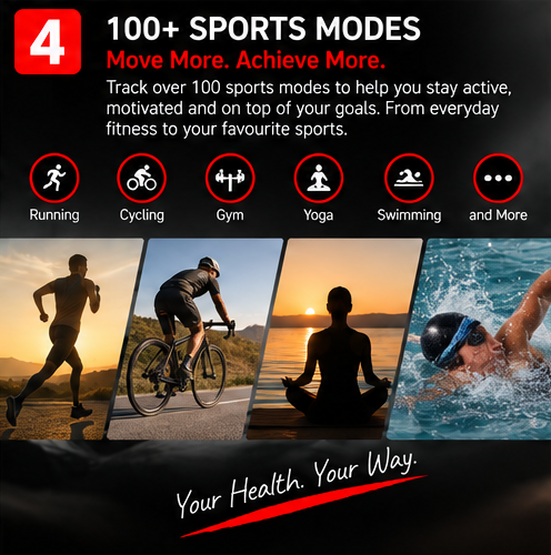 OROTEC Vantage AMOLED™ 1.85" Ultra-Slim Smartwatch with 100+ Sports Modes