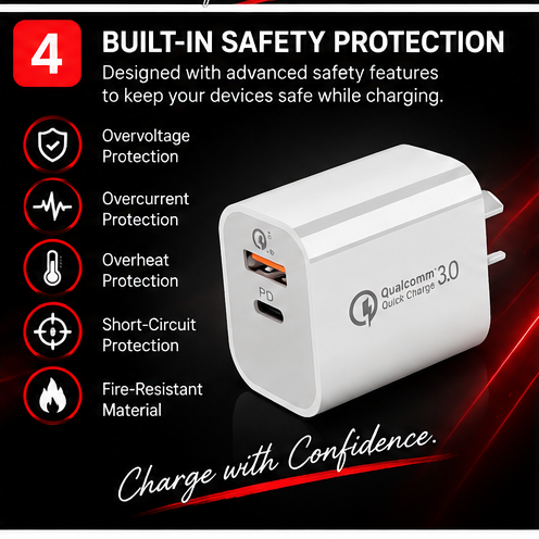 OROTEC PowerCombo 100™ USB-C Fast Charging Cable + Power Adapter Combo