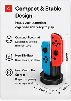 OROTEC Joy-Con 4-in-1 Charging & Docking Station for Nintendo Switch