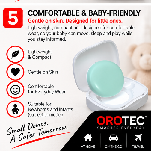 OROTEC BabyTemp Connect™ Smart Wearable Baby Temperature Monitor