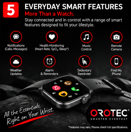 OROTEC Vantage AMOLED™ 1.85" Ultra-Slim Smartwatch with 100+ Sports Modes