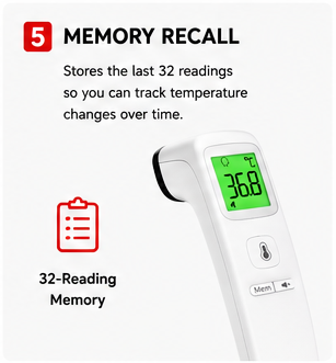 OROTEC TempCheck™ Non-Contact Digital Infrared Forehead Thermometer