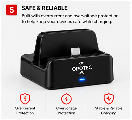 OROTEC SwitchDock™ Charging & Docking Stand for Nintendo Switch & Switch Lite – Black
