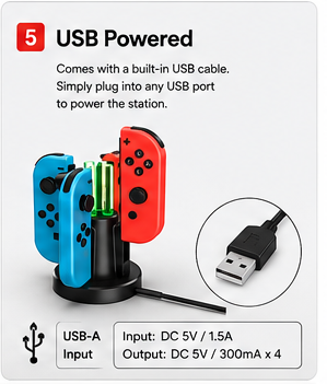 OROTEC Joy-Con 4-in-1 Charging & Docking Station for Nintendo Switch