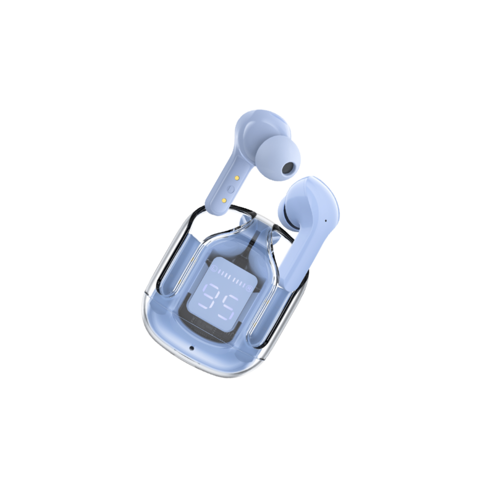 ACEFAST AirBuds ENC™ True Wireless Bluetooth Earphones with Digital Charging Case – Ice Blue