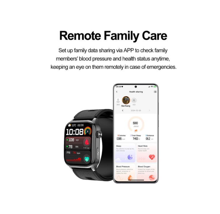 OROTEC Health Smartwatch with Air Pump BP Monitor ECG SOS Calling AMOLED Display