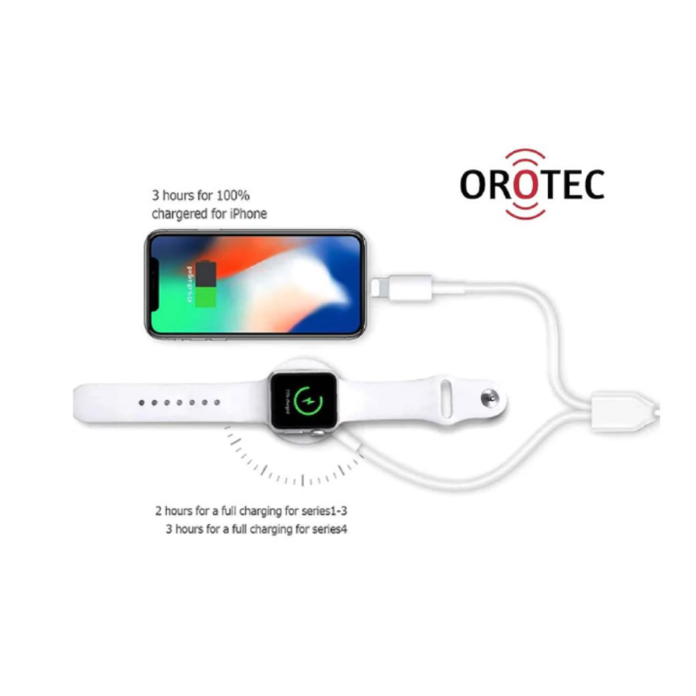 OROTEC WatchCharge Duo™ Magnetic Apple Watch Charger + iPhone Lightning Cable