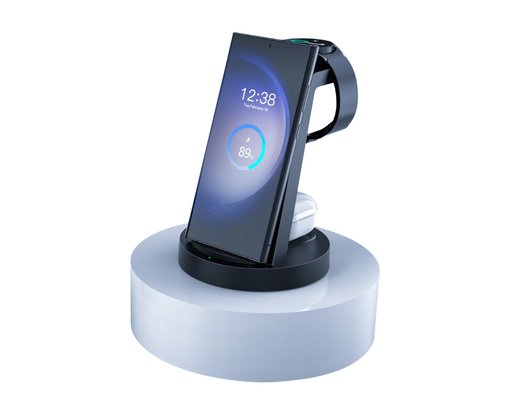 OROTEC 3-in-1 Triple Wireless Charger for Samsung (Galaxy Buds / Galaxy Watch / Smartphone)